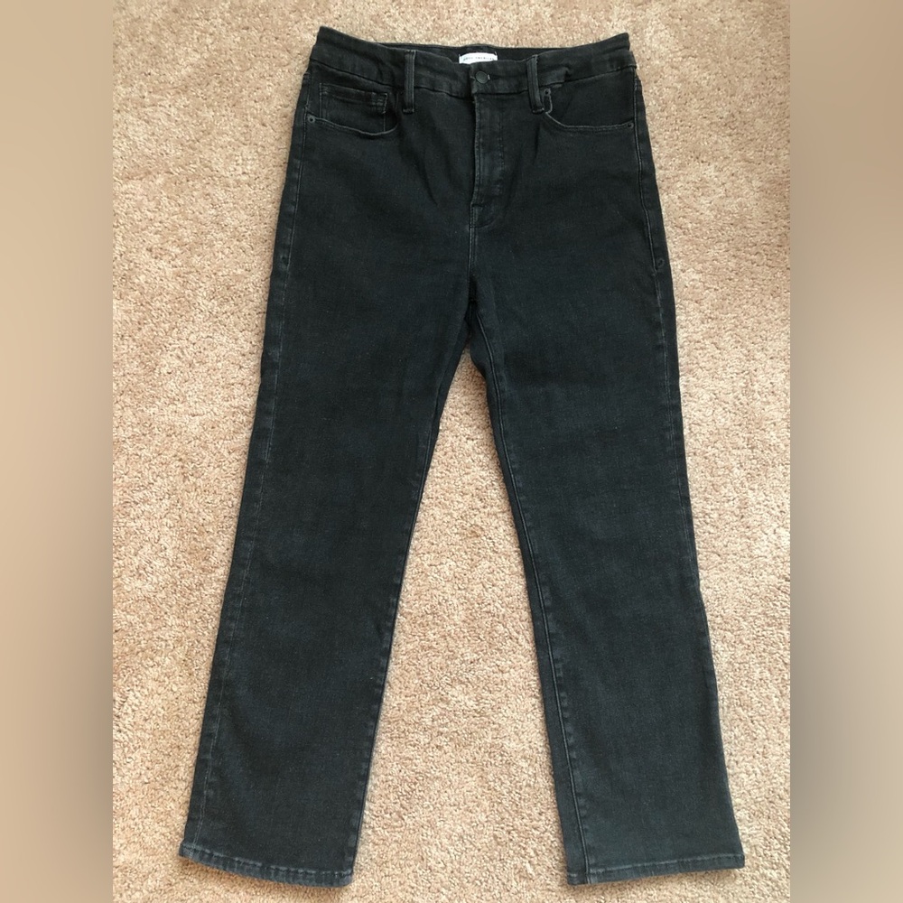 Good American Good Jeans 12 Black Raw Hem - Picture 3 of 12